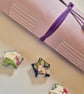 Lilac Leather Journal, Notebook or Sketchbook, with Chrysanthemum, A6 - Image 7
