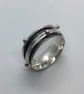 Orbit Spinner Ring, silver and gold spinner ring, celestial ring, planets ring,  - Image 1