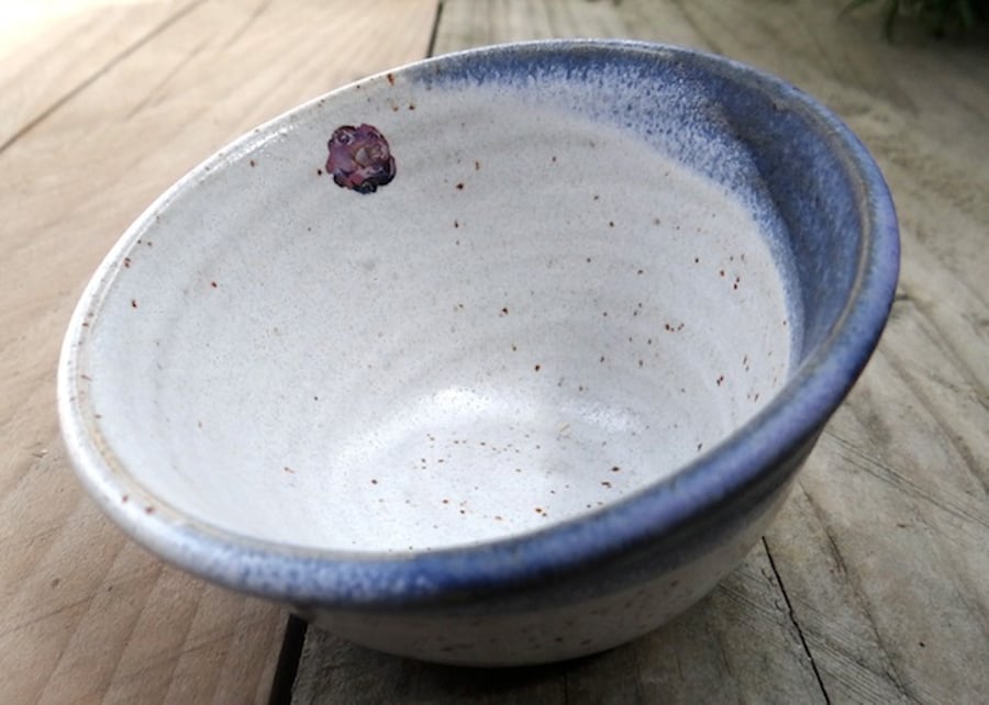 Slanted ceramic rose bowl - handmade pottery