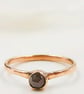 Rose Gold Whisper Ring with Grey Diamond Cabochon : Size K - Image 9