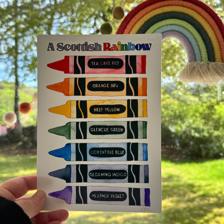 Rainbow Crayons - A5 Print