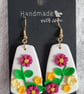 Handmade Polymer Clay Flower Earrings. 316 Surgical Stainless Steel