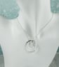 Silver Moon & Star Necklace: Recycled Silver Circle with Unique Hand Cast Moon - Image 2