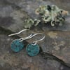 Small Circle Verdigris Dangle Earrings