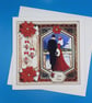 Art Deco Christmas Card. Handmade, Large, Parents, Special Couple