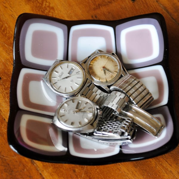 Retro Pink Glass Bowl
