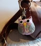 Lilac Felt Owl Stuffy Bag Charm Keyring - Image 1