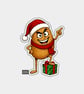 Unique Funny Christmas Sticker Xmas Decal - Cheeky Happy Potato