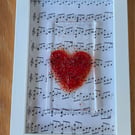 Framed Glass Fused  Heart