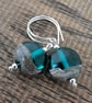 Handmade Teal Lampwork Earrings - Image 3