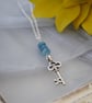 Kyanite & silver key long layering necklace - Image 3