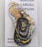 Embroidered Shell Pendant with Yellow detail - Image 6