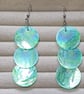 Real shell discs and chains long  earrings