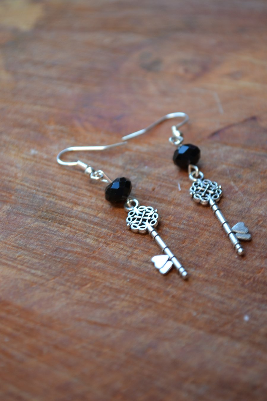 Steampunk key earrings