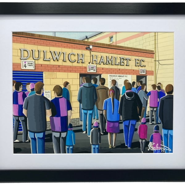 Dulwich Hamlet F.C, Champion Hill. High Quality Framed Football Art Print.