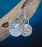 Hallmarked silver textured disc earrings
