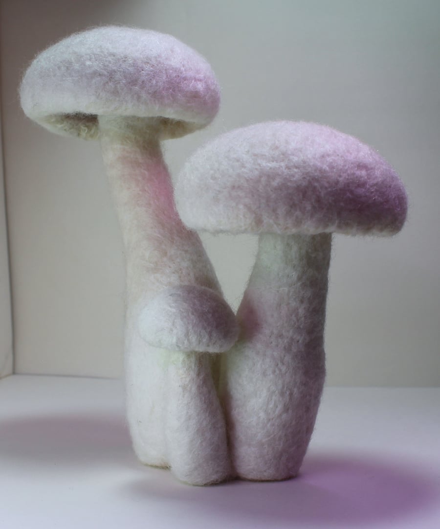 Trio of felted mushrooms (tall) 