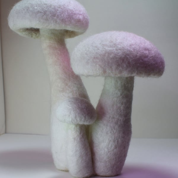Trio of felted mushrooms (tall) 