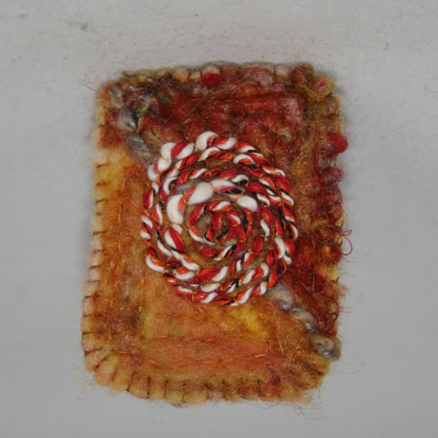 Embroidered Brooch - Golden Pinwheel