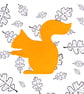 Squirrel in front of black and white leaf pattern blank card. - Image 2