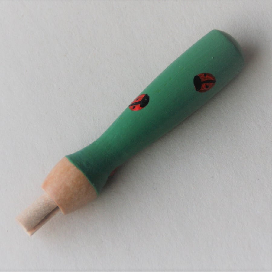 Ladybird Ladybird - Hand painted wooden needle grip tool for needle felting 