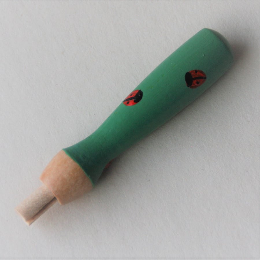 Ladybird Ladybird - Hand painted wooden needle grip tool for needle felting 