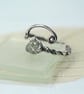 Silver Twist Ring with Moss Aquamarine Gemstone March Birthstone Adjustable - Image 6