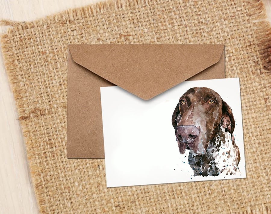 German Shorthaired Pointer The Thinker 2 GreetingNote Card.GSP Cards, GSP Greeti