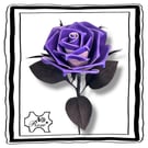Fantasy Purple Leather Rose - Alternative Valentines gift, Gothic, Dark romance.