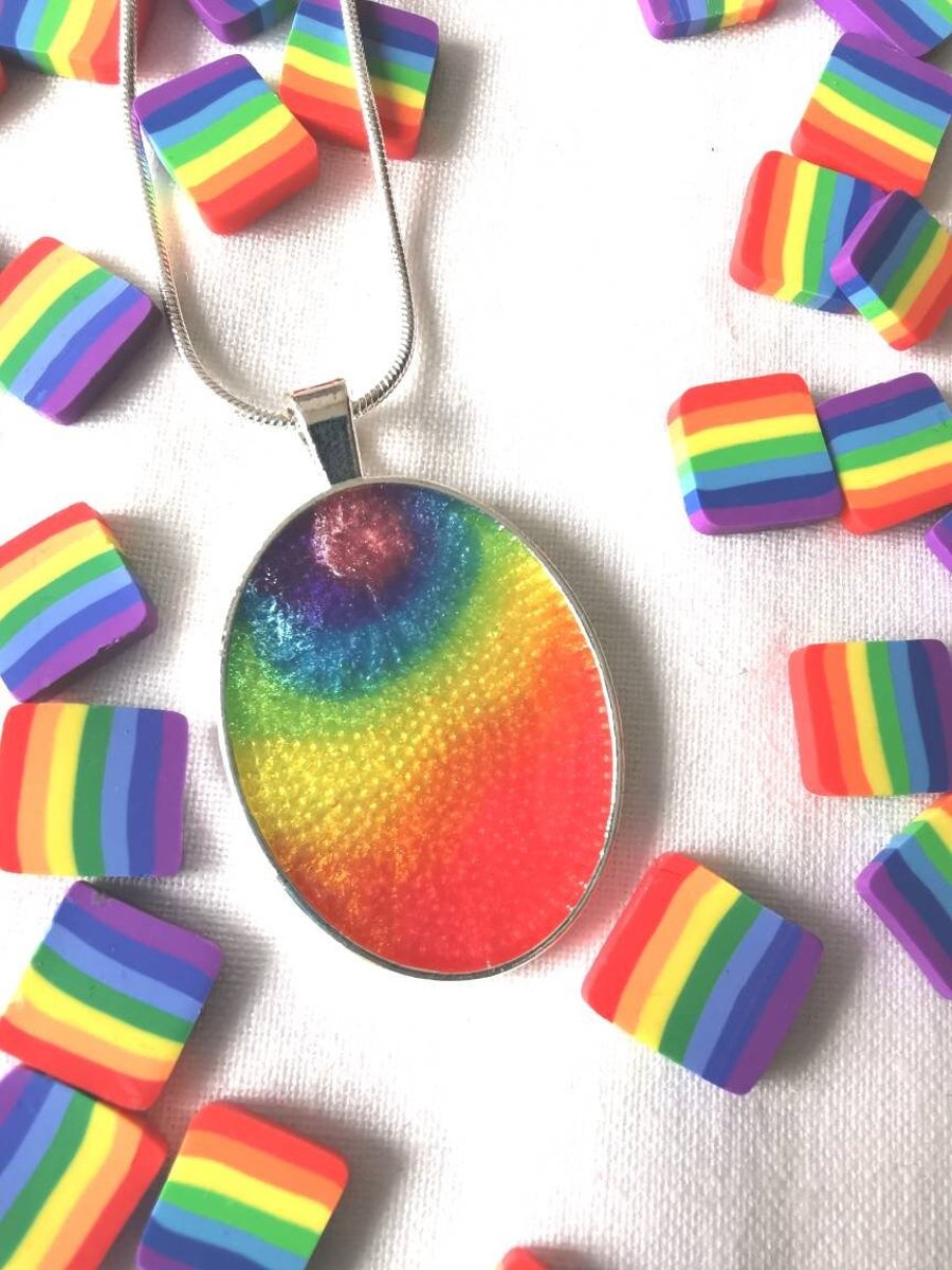 Rainbow Resin Pendant