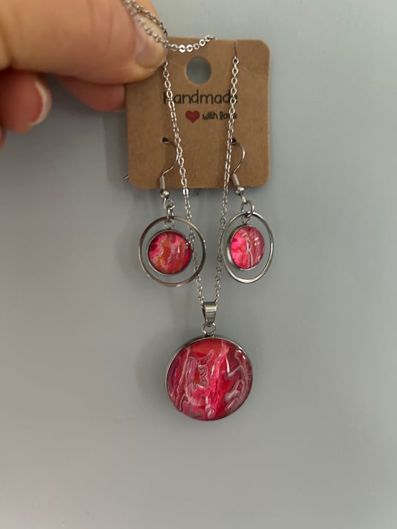 Matching necklace and earring set
