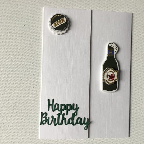 birthday card. Beer bottle card. Card for beer lover. CC793