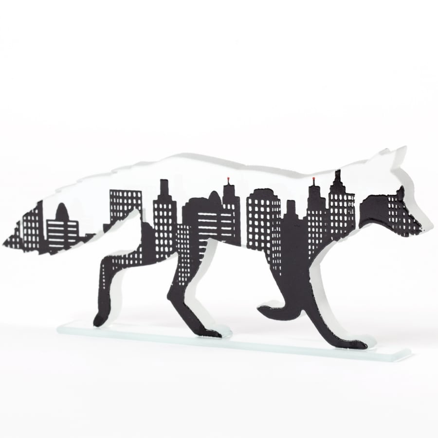 Urban Fox Glass Sculpture