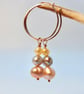 Freshwater Pearl & Rose Vermeil Hoop Earrings, June Birthday, Bridesmaid Gifts