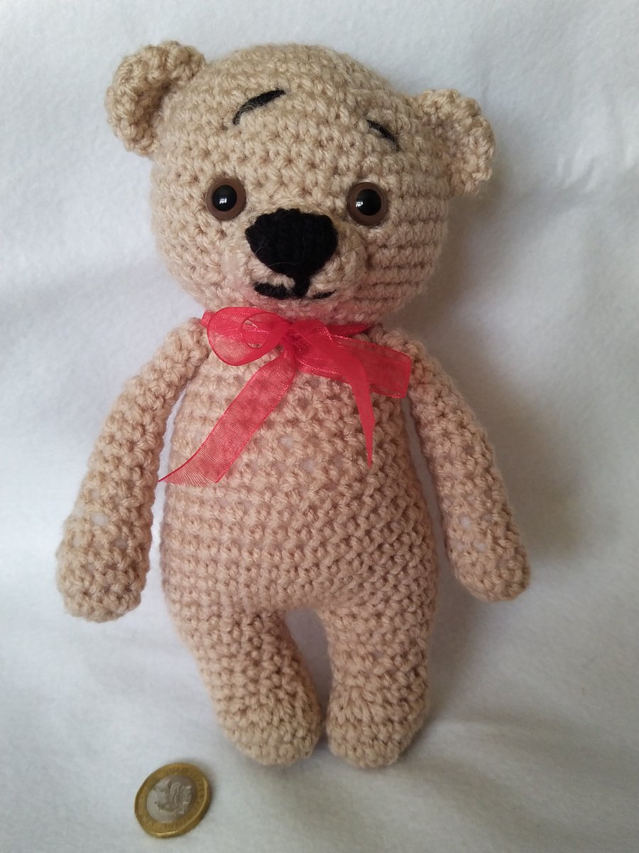 Blonde amigurami medium teddy bear