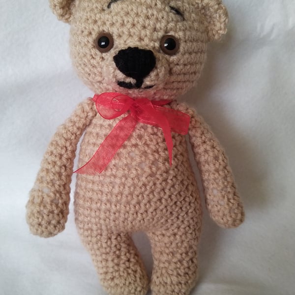 Blonde amigurami medium teddy bear