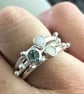 Aquamarine Opal silver stack ring, Opal stack ring, raindrops stack ring, - Image 5