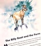 Original hand painted print of a Billy Goat printed Greeting Card for charity - Image 2