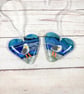 Fused glass hanging seagull heart - Image 2