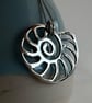 Sterling silver nautilus shell - cut out by hand - Image 2