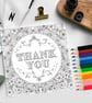 Thank You Colouring Card