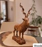 Hand Carved Wooden Kudu Antelope Statue: Rustic Cabin Decor & Detachable horns - Image 4