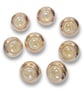 Gold faux metal and glass fancy shank buttons 16mm approximately. Pack of 8 - Image 1