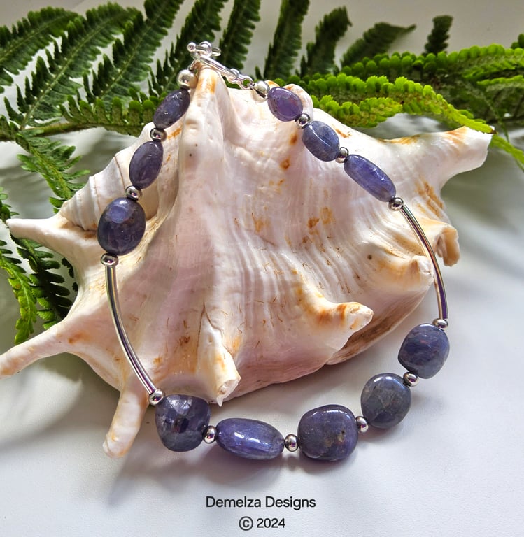 Tanzanite Bangle Style Bracelet LARGE Size