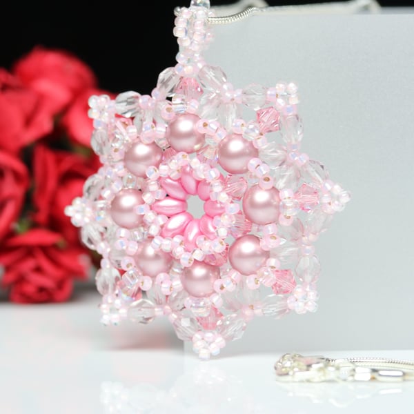 Large Star Pendant in Pastel Pink