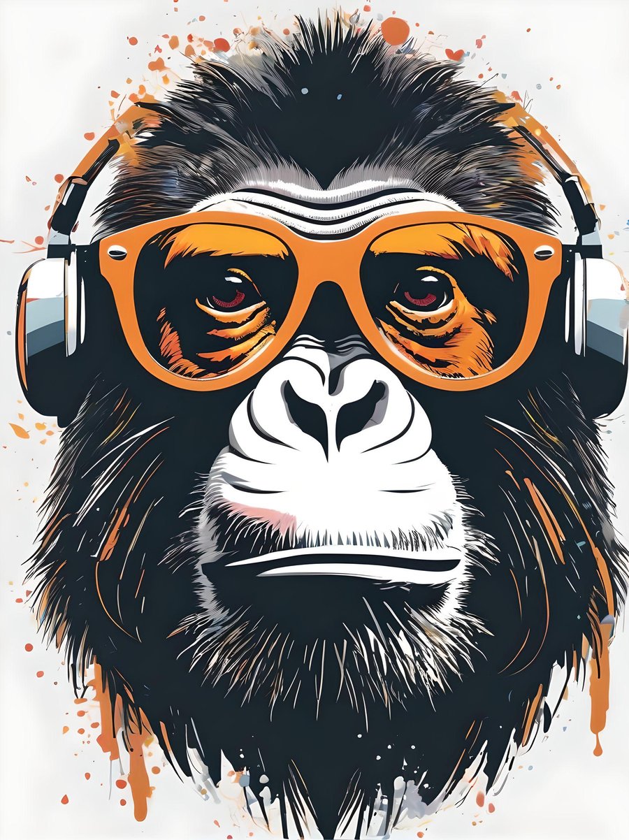 A4 Gorilla in Sunglasses Print