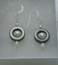 Sterling silver Hematite & Freshwater pearl earrings - Image 2