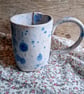 ceramic coffee mug no 20 blue white