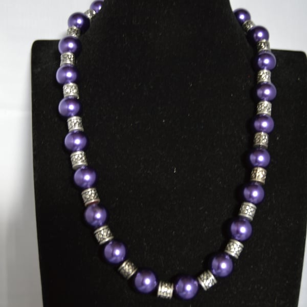 Purple and Silver Necklace