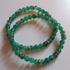 Green agate elasticated stacker bracelets